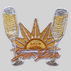Embroidered badge glass