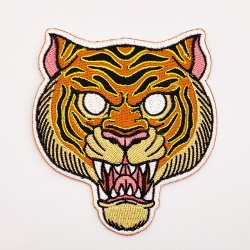 Embroidered tiger head