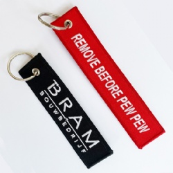Embroidered keychain one side